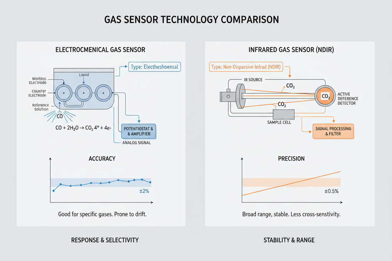 Electrochemical vs. Infrared Gas Sensors: Which Is More Accurate?