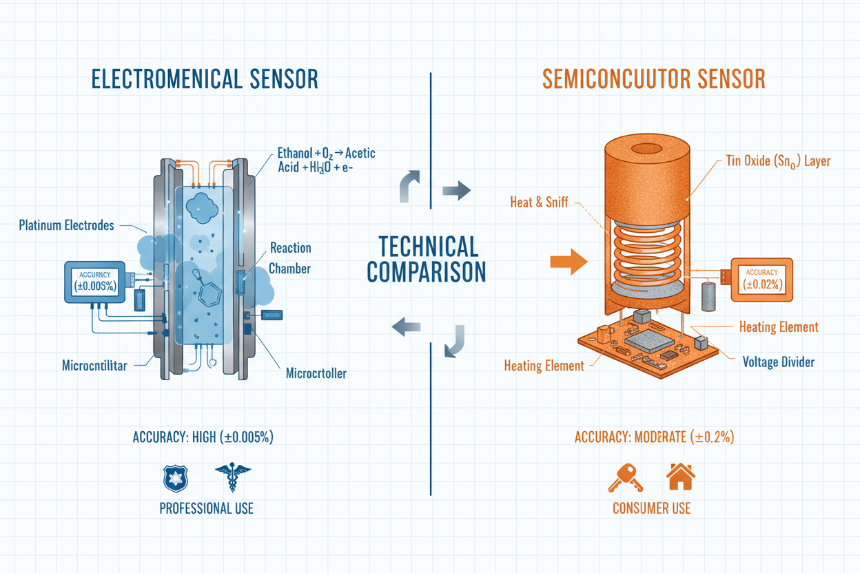Electrochemical vs. Semiconductor Alcohol Sensors: Which Breathalyzer Is More Accurate?