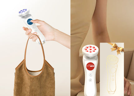 Professional Skin Care at Home – Moisture Detection + Light Therapy! L E D Facial Beauty Device Portable at-Home Face Tool for Skin Care